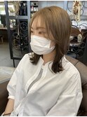 ベージュ、前髪、韓国風