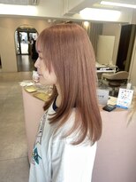 ユニ 表参道(uni)&nbsp;uni新野　ハイトーンピンクベージュ　ストレートヘア