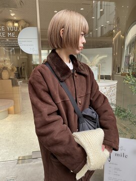 マイル 渋谷(mile) ミニボブ×クリーミーベージュ