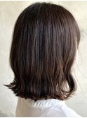 ダブルカラーミルクティーベージュカラーケアブリーチ韓国ボブ