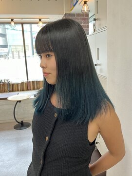 ヘアー アレス(hair ales) グラデーションカラー ターコイズカラー グリーンカラー
