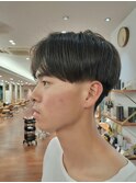 センターパートツーブロック/刈り上げ/ショート/ショートカット