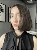 前下がりショート・ボブ/パーマ/前髪なし/30代/40代/50代/長め