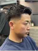 メンズ理容室バーバースタイルスーツ流行ビジネスショート錦糸町