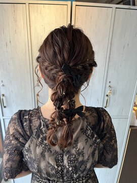 ジェリカヘアー サンフラワー通り(Jlica hair) ツインポニー×ベロアリボン