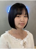 ストレート韓国ボブでツヤ感のあるシンプルヘア横浜ショート