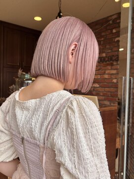 ボコカ(bococa) 【macana指名】ラベンダーピンクベージュ切りっぱなしボブ
