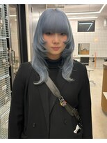 キオクエコ(KIOX eko)&nbsp;水色カラー/レイヤーカット/名古屋ブリーチ