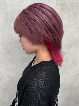 黒髪クラゲヘアーオリーブグレー小顔ココアベージュ