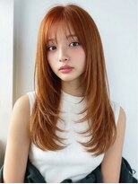 プライズ 表参道原宿店(prize)&nbsp;ブリーチダブルカラーオレンジブラウンカラーレイヤーカット