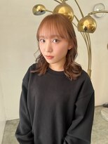 ユラギフロムユイマァル 水島店(YURAGI from YUIMARL)&nbsp;前髪カタログ20代30代40代ブリーチダブルカラーピンクベージュ