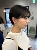 ショートスタイルマッシュショート耳掛けショート