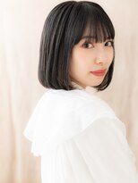 カバーヘアアンドスパ ブリス 浦和(COVER HAIR&SPA bliss) 黒髪ダークアッシュイヤリングカラー前下がりボブ20代30代X浦和