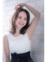 ヘアーアートシフォン 池袋西口店(Hair art chiffon)&nbsp;デザインカラー丸みショート無造作カールボブディイルミナカラー