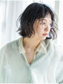 小顔/ネビージュ/ボブルフ/黒髪/ワンレン/銀座