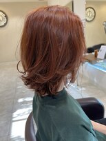 ルシードスタイル ボーグル岐阜店(LUCIDO STYLE BOGL) オレンジベージュ×ミディアムショート