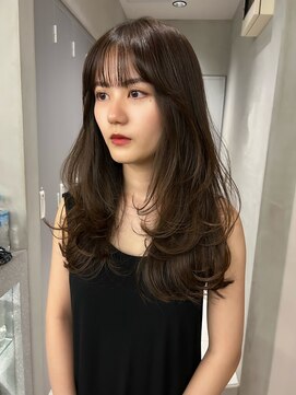 サイン 表参道(SIGN) レイヤーカットグレージュカラーデザインカラーシルキーベージュ