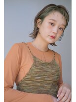 ラレイ ハラジュク(Lalei harajuku)&nbsp;ショートウルフ×オリーブ系カラーインナーカラー