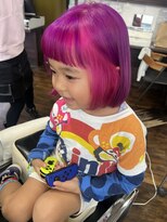 ガルボ ヘアー(garbo hair)&nbsp;派手髪　キッズカラー　パープル　ピンク　キッズブリーチ