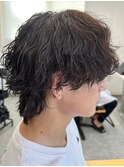 波巻きパーマメンズマッシュウルフツイストスパイラルパーマ