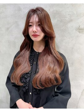 ロンドネートゥル 新潟(Lond naitre) ブラウンベージュの顔まわりレイヤーロング（新潟/万代）