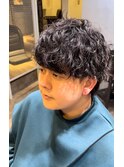 刈り上げセンターパートフェザーパーマサーフカールn