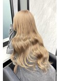 韓国ロングヘア×シールエクステ×ミルクティーベージュ