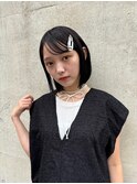 ◎切りっぱなしボブ縮毛矯正ショートボブストレートパーマ