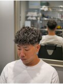 ツイストスパイラル/スキンフェード/短髪パーマ/大人パーマ