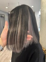 ハイトーンボブミルクティーベージュピンクベージュダブルカラー