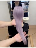ブリーチダブルカラーで作るホワイト×モーヴピンクで艶髪に◎