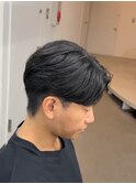 爽やかビジネスツーブロック無造作ナチュラルフェザーパーマ