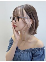 ヴィムヘアー 泡瀬店(VIM hair) デザインが可愛い♪インナーカラー×切りっぱなしボブ◎