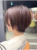 大人ショートボブ丸みショートショートカット前下がりショート