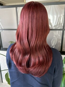 アンニュ(annuy) ダブルカラー レッドカラー ブリーチ 韓国ヘア 20代 艶髪