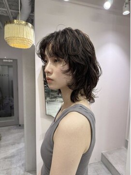 シール 梅田(CIRR) ミニボブショートウルフマッシュショートハッシュカット40代