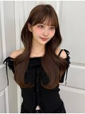 【F】盛れる前髪顔周りカット大人フェミニン最新カラー
