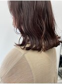切りっぱミディアム×ブラウンレッド