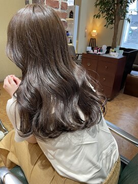 チップタップ 町田店(tip top) 重ため柔らかロング × ダークグレージュカラー #韓国ヘア