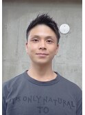 アップバング無造作ブロックベリーショート