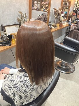 カフェアンドヘアサロン リバーブ(cafe&hair salon re:verb) 縮毛矯正、チョコレートベージュ