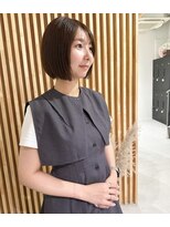 カミエ(kamie)&nbsp;＊さらっとまとまるミニボブ ベージュ 丸み 三宮美容室 神戸