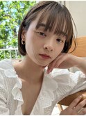 #切りっぱなしボブ #前下りボブ #顔周りレイヤー #小顔カット
