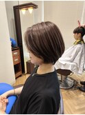 ウィービングカラーペールピンショートボブクラベンダー