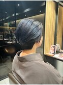 【中村】ブルーブラック(ブリーチベース)×ショートボブ