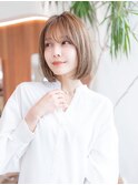20代30代切りっぱなしレイヤーボブ/髪質改善ストレート/外ハネ