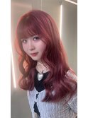 【前田七音】チェリーピンク/ブリーチ/韓国風巻き