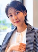 似合わせショート/細めハイライト/くすみベージュ/ショートボブ