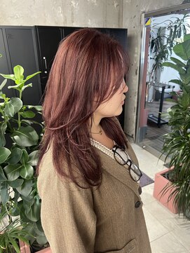 キャラハーフ 池袋東口店(KYARA HALF) 【MIZU】ピンクブラウン×レイヤーカット