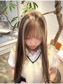 【廣川】ブラウン×ブロンド/ブロックカラー/mixカラー/デザイン